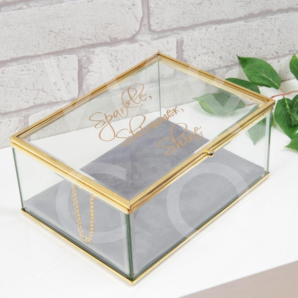 Grey Jewellery Box - Sparkle, Shimmer, Shine
