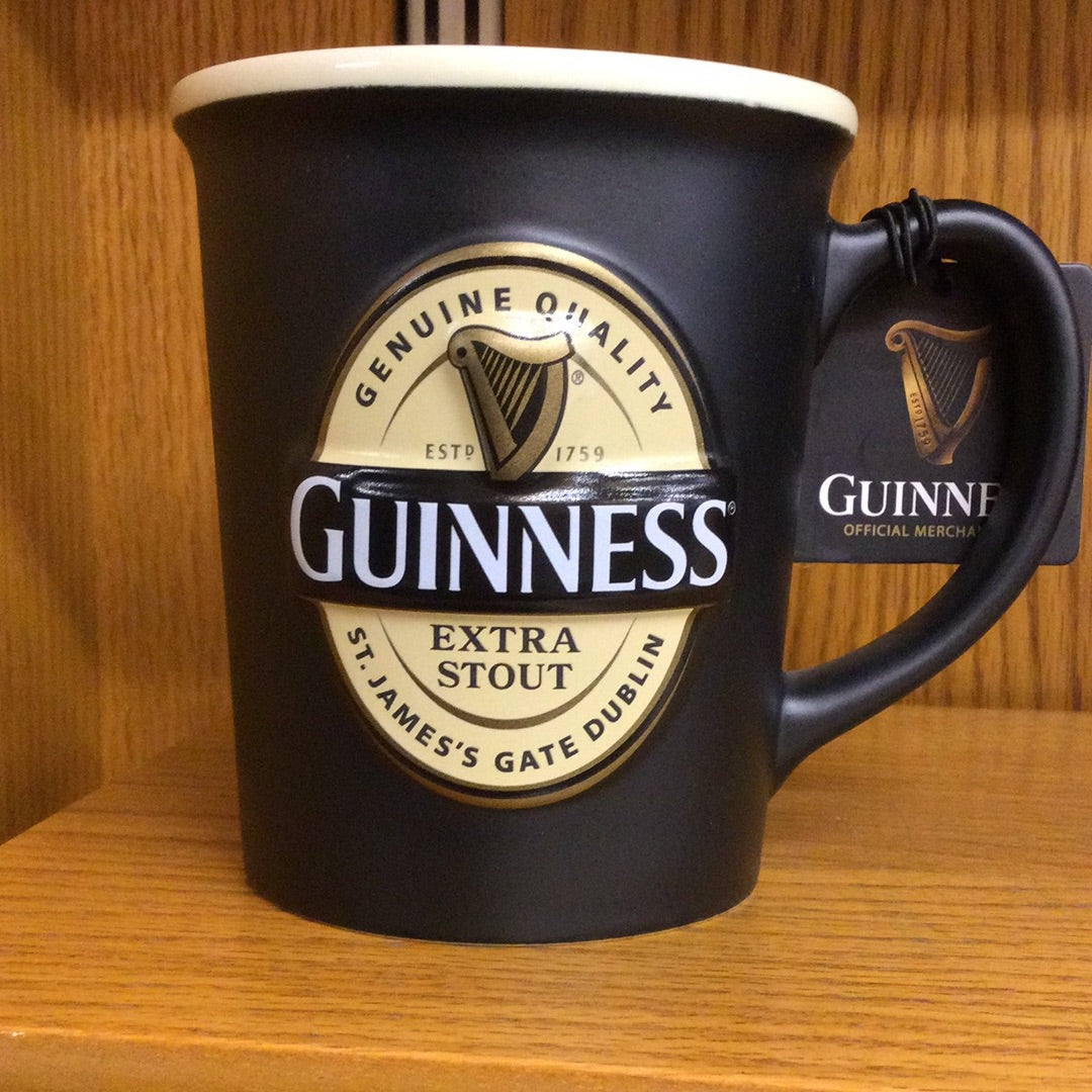  Guinness Large Black Embossed Mug     Guinness Official Merchandise