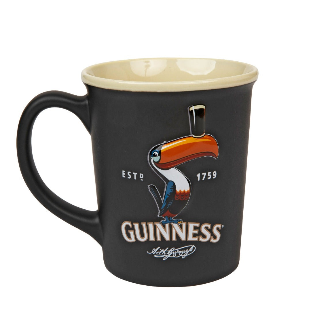 Guinness Large Black Toucan Embossed Mug  Guinness Official Merchandise