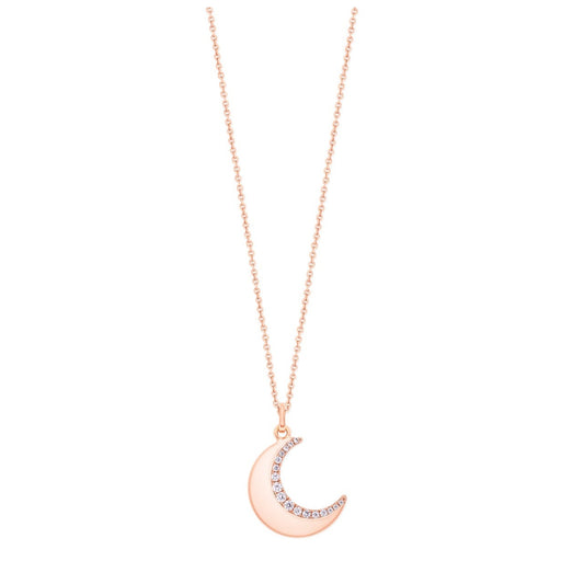 Tipperary Crystal Half Moon Rose Gold Pendant
