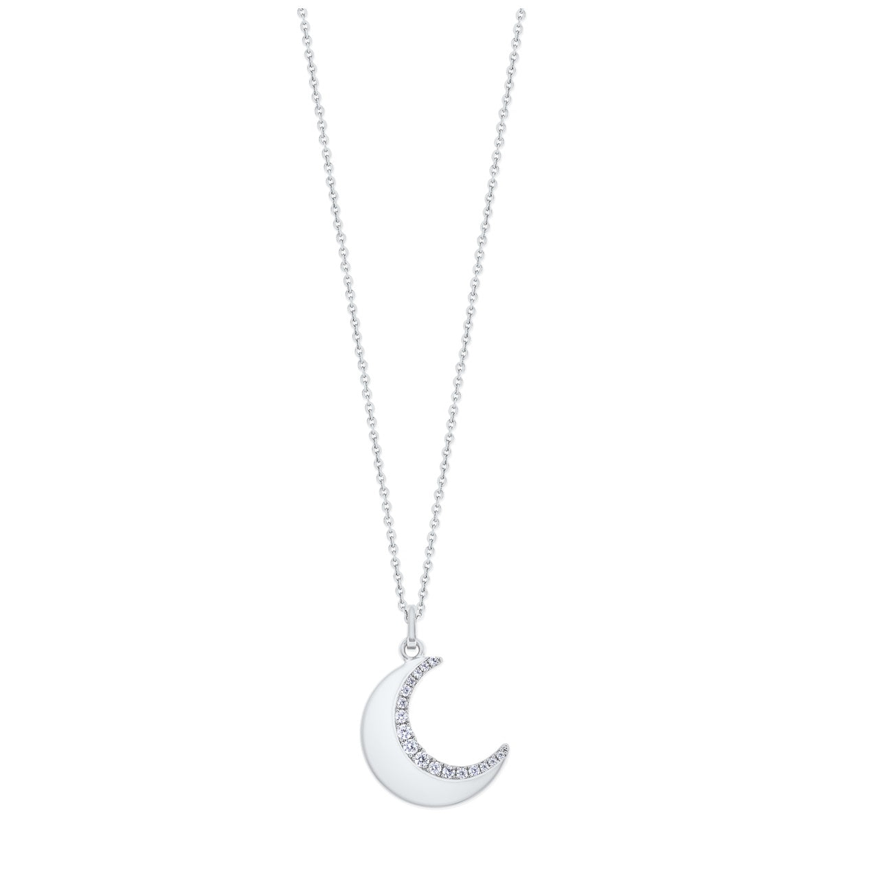 Tipperary Crystal Half Moon Silver Pendant