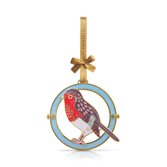 Tipperary Crystal Hanging Christmas Decoration Birdy - Robin