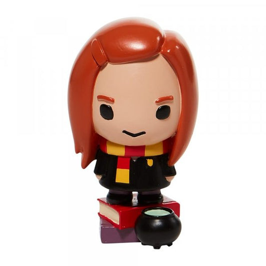 Harry Potter Ginny Weasley Charm Figurine  Ginny Weasley, the youngest of the family is interpreted in the popular Japanese "chibi" art style in the new CHARMS collection. This Series 5 charm figurine is depicted with her trademark red hair and is adorned with her red and yellow Gryffindor scarf and Hogwarts school robes.