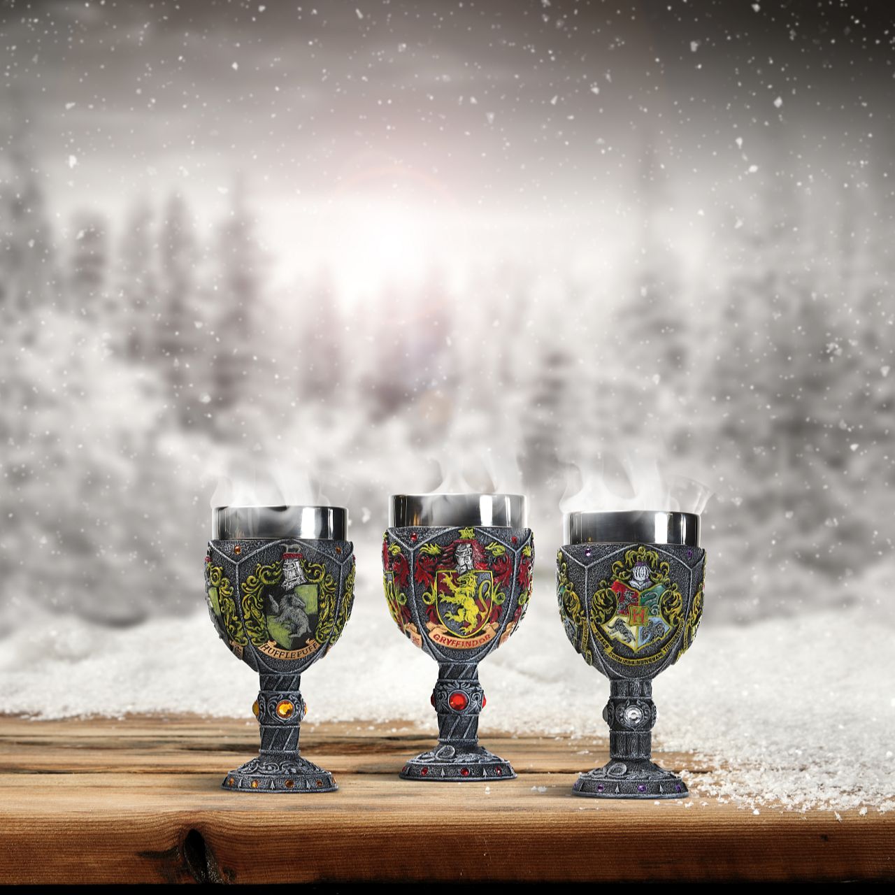 Harry Potter Gryffindor Decorative Goblet  So the sorting hat has placed you in the Gryffindor house. With a lion as its crest and Professor McGonagall at its head, Gryffindor is the house which most values the virtues of courage, bravery and determination. This decorative goblet has the colours and crest of Harry Potter's Hogwarts house. Stainless steel rim.