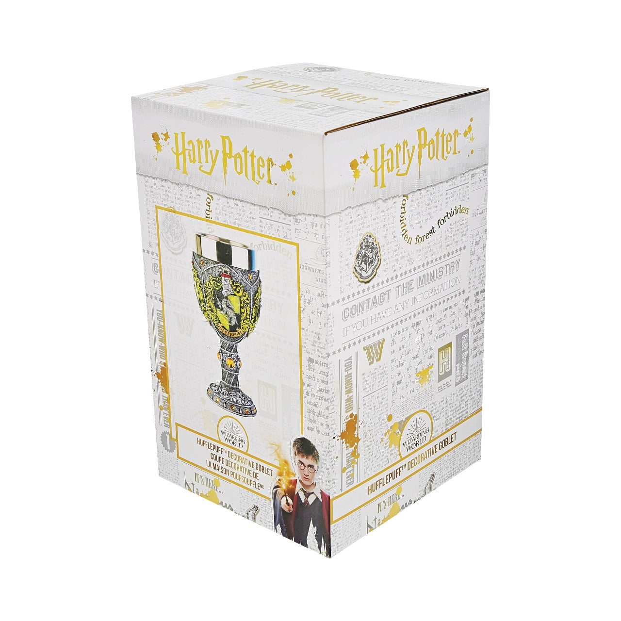 Harry Potter Hufflepuff Decorative Goblet  Hufflepuffs value hard work, patience, loyalty, and fair play. Symbolized by the badger, Helga Hufflepuff accepted and welcomed witches and wizards of all kind, and her house made many misfits strong.