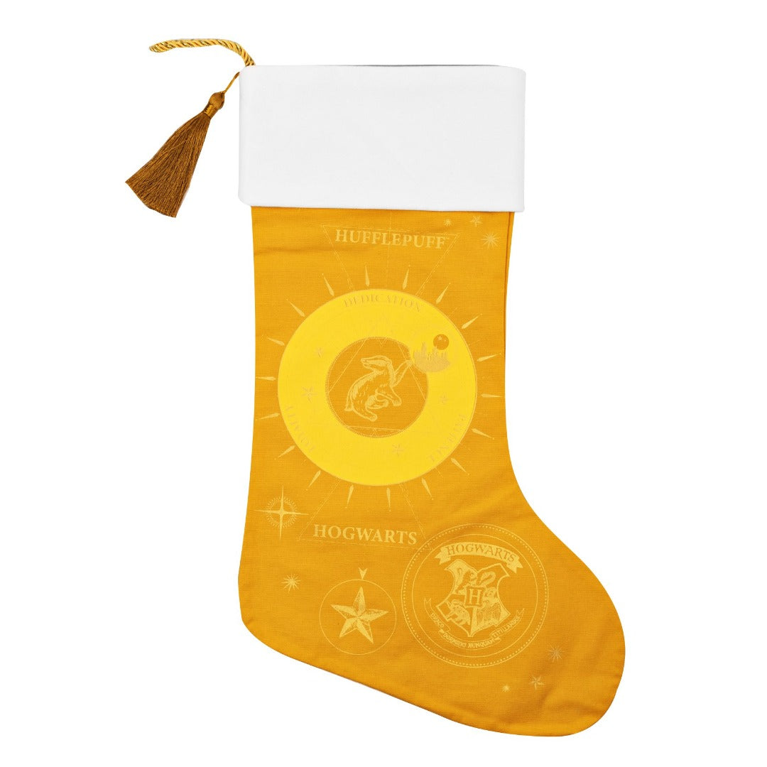 Harry Potter Stocking - Yule Ball - Hufflepuff  Join in the Hufflepuff Christmas celebration with this spellbinding Christmas stocking. The perfect accessory for a witch or wizard in the making!