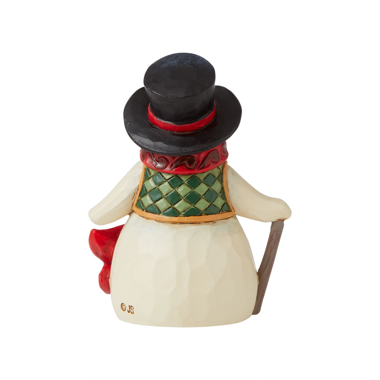 Jim Shore Heartwood Creek Snowman with Long Scarf Mini Figurine  This mini Snowman is the ideal addition to any Heartwood Creek collection. Hand-painted with intricate details, styled in the iconic Jim Shore style, each piece comes in a Kraft box witha product image on the side, for easy storage, display and gifting.