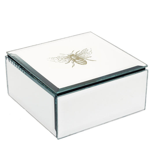 HESTIA Glass Trinket Box Gold Bee  This stunning trinket box will keep all your precious items safe while bringing refreshing style.