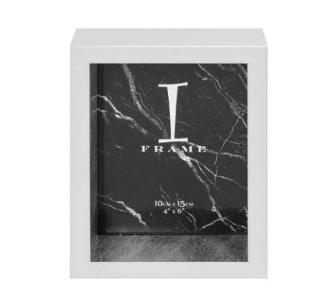 iFrame Silver & White Box Photo Frame 4" X 6"