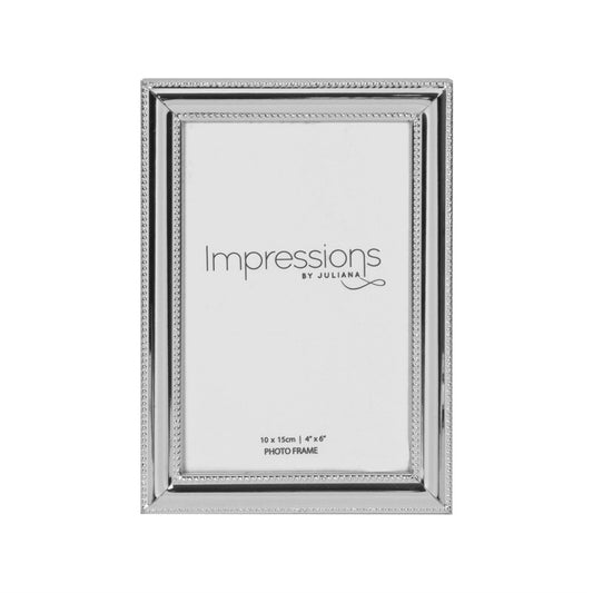 Impressions by Juliana Photo Frame Silver Plated Bead Edge & Insert 4"x 6"