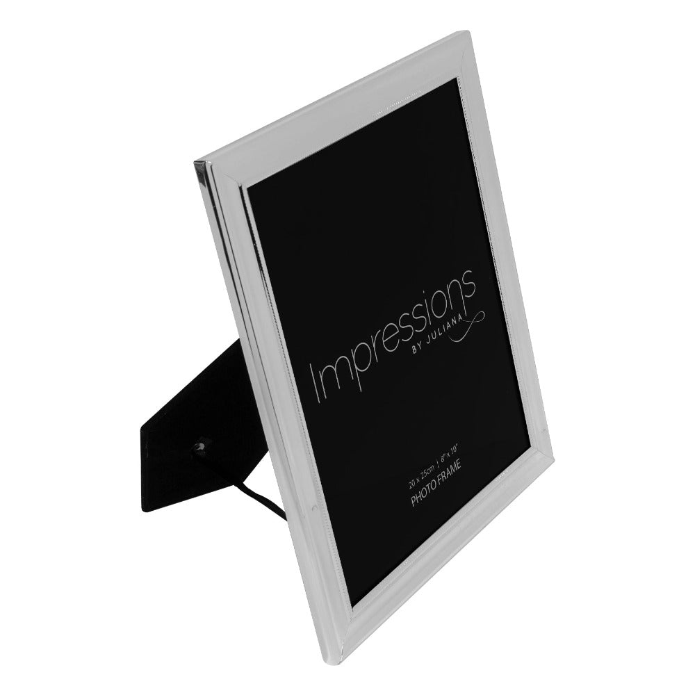 IMPRESSIONS Silver-plated Frame with Beaded Edge 8" x 10"  An elegant silver plated photo frame with scalloped edge and beaded aperture border. From IMPRESSIONS® - let your photos speak their thousands words.