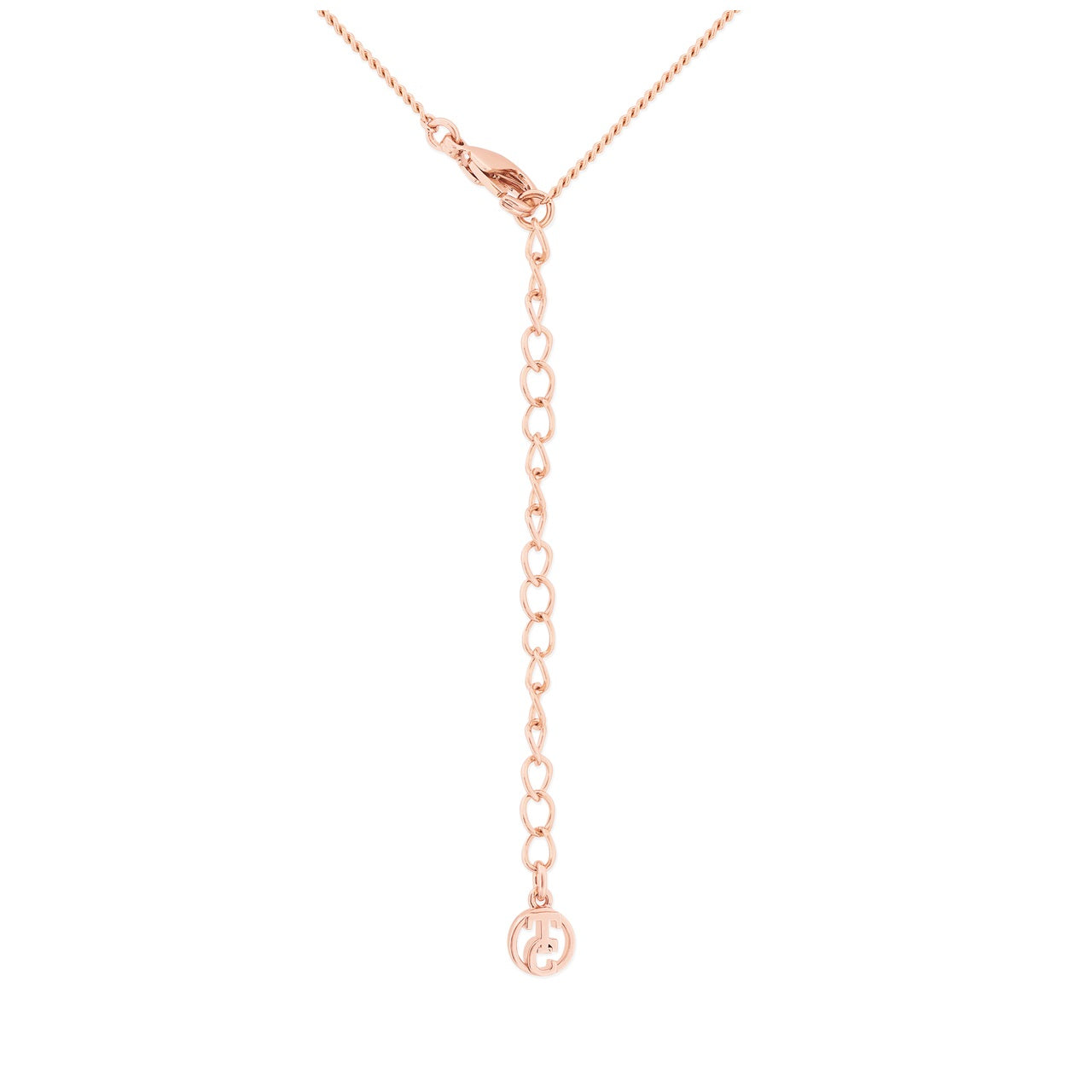 Tipperary Crystal Rose Gold Infinity Pendant Grey Topaz