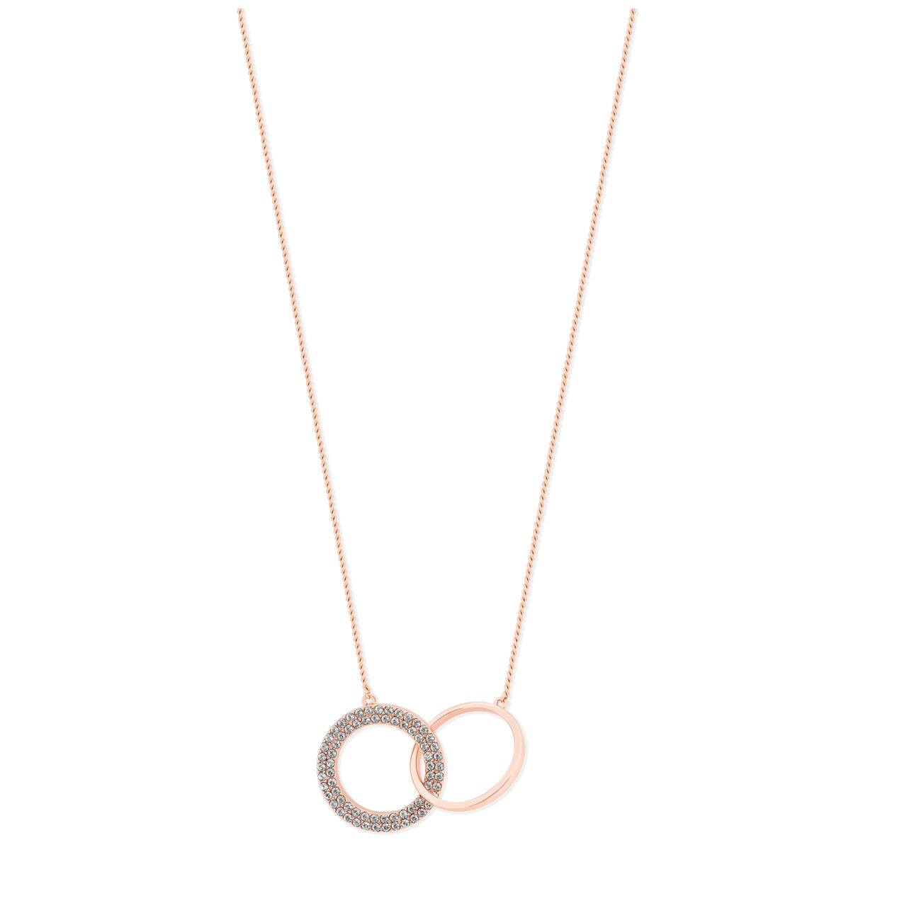 Tipperary Crystal Rose Gold Infinity Rings Pendant Grey Topaz