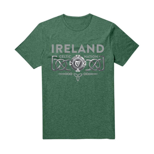 Cara Craft Ireland Bottle Green 3D Provinces T-Shirt  - 70% cotton, 30% polyester - Crew Neck - Designed And Printed in Ireland By Cara craft - Machine Washable