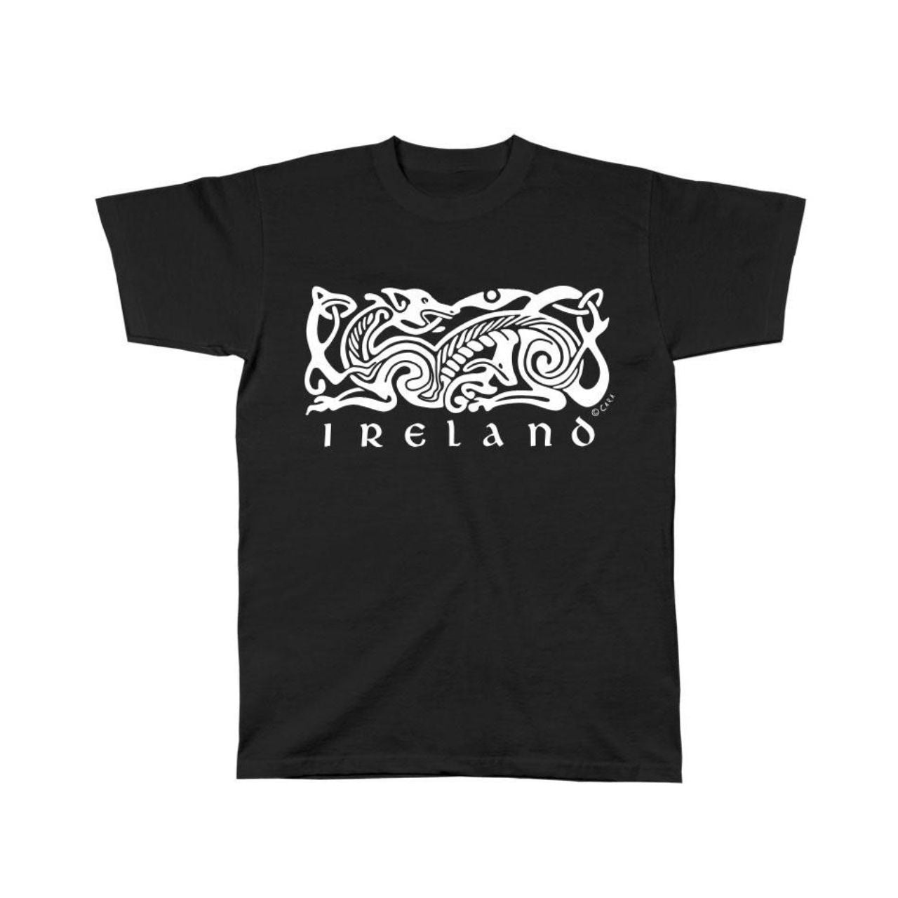 Cara Craft Ireland Celtic Dog T-Shirt Black  - 100% cotton - Ash 99% cotton,1% polyester - Crew Neck - Designed And Printed in Ireland By Cara craft - Machine Washable