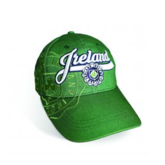 Green Ireland Crest Baseball Cap  Green Irish Baseball Cap with embroidered Ireland logo. 6 panel