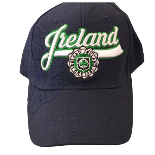 Navy Ireland Crest Baseball Cap  Navy Irish Baseball Cap with embroidered Ireland logo. 6 panel