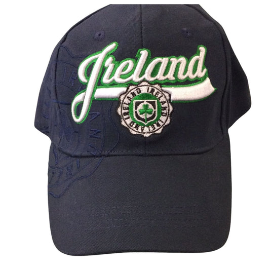 Navy Ireland Crest Baseball Cap  Navy Irish Baseball Cap with embroidered Ireland logo. 6 panel
