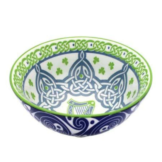 Irish Harp Bowl 11cm  The Irish Harp, dating back to the 12th century, and made famous by bards such as Turlough O'Carolan, the blind harpist and composer, was adopted by Ireland as its national symbol.