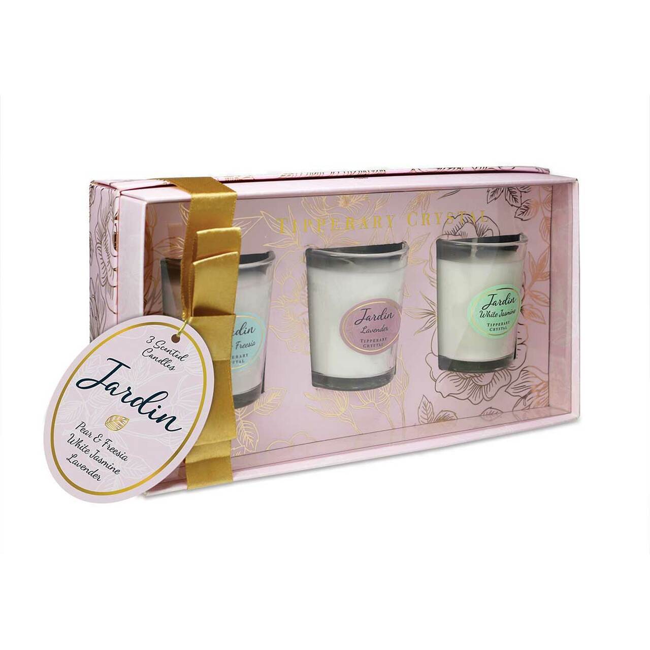 Tipperary Crystal Jardin Collection Set 3 Candles