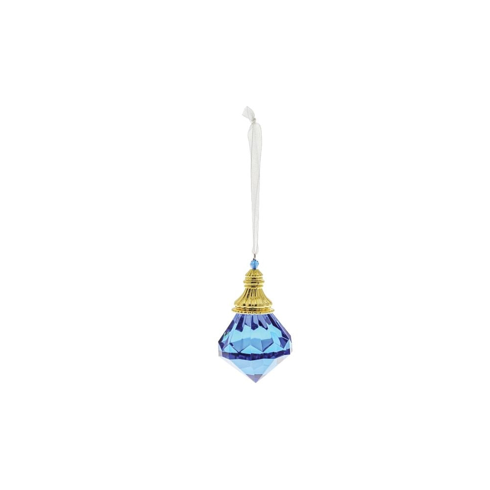 Jewel Cut Bauble Christmas Hanging Ornament - Blue  These Jewel Cut Baubles are the perfect gift for yourself or a friend. Not only do they sparkle and shine on a Christmas Tree, they look wonderful as an addition to a gift bag or in any home.