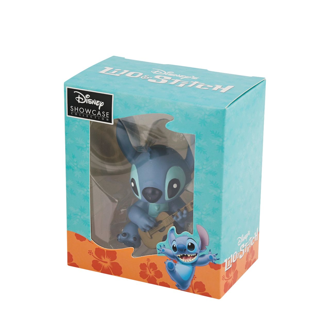 Stitch Guitar Figurine Disney Showcase  Here to play you your favourite tune, Lilo's best friend Stitch will turn any frown upside down. With perked ears and a sweet smile, this little guy will help your mind drift away to Hawaiian paradise.