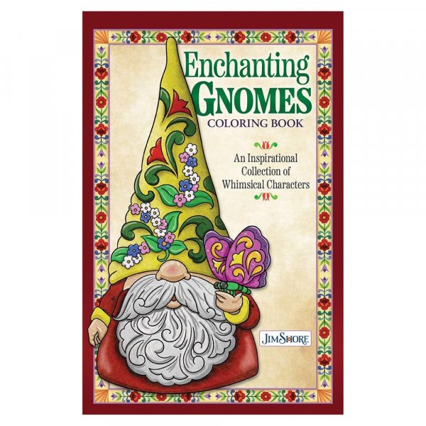 Enchanting Gnomes Colouring Books  This new colouring book for adults by award-winning artist Jim Shore is filled with more than 30 stunning designs of the most beloved character in folklore: gnomes. Coloring book by famed American artist and gift industry icon, Jim Shore, with a focus on beloved gnomes.