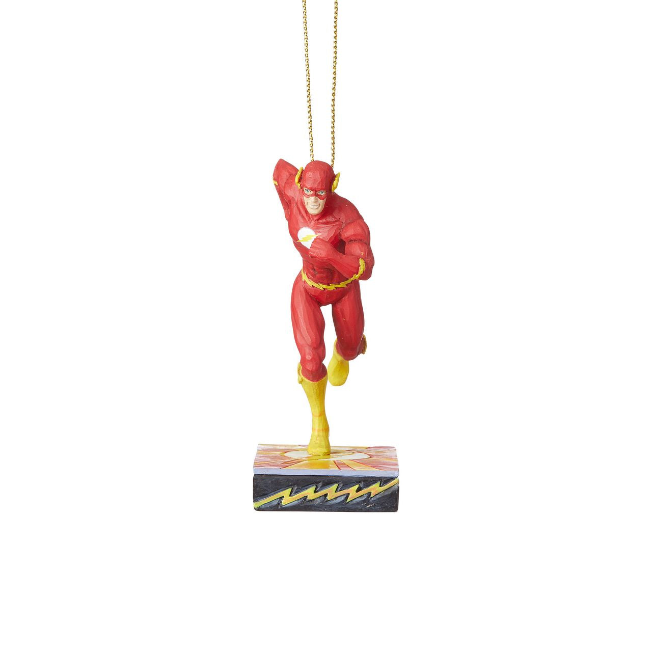 Jim Shore Flash Silver Age Christmas Hanging Ornament  DC Comics’ Justice League is comprised of the world’s most iconic superheroes. Jim Shore celebrates The Flash in an iconic pose in his signature wood carved look and folk art styling. Sure to be a treasured gift across the generations.