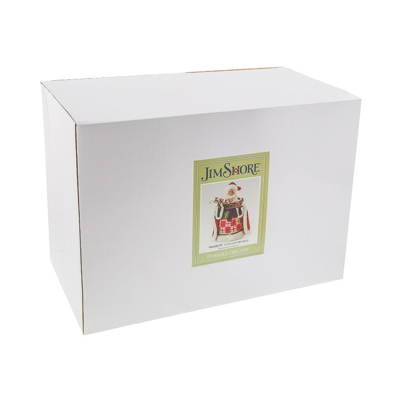 Possible Dreams Little Old Driver - Jim Shore Limited Edition  Each year, world renowned artist Jim Shore designs a Limited Edition Possible Dreams Santa and the 2021 piece is the newest in line. These pieces are only crafted in their year of launch.