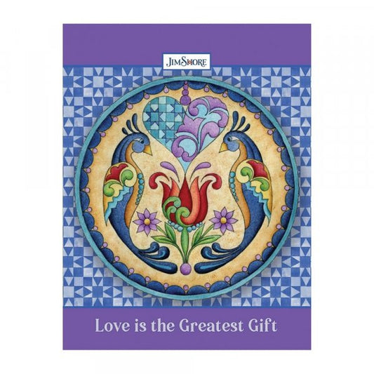Jim Shore Love Is The Greatest Gift Lined Journal  A stunning hardcover journal, perfect for self expression and reflection, featuring original cover art by legendary artist; Jim Shore. With over 100 lined pages of high-quality, extra-thick paper, this journal also included decorative endpapers and inspirational quotes based on love for a heart-warming writing experience.