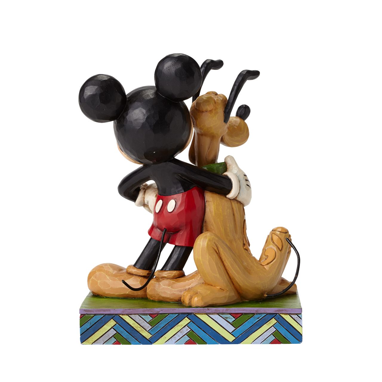 Jim Shore Best Pals - Mickey Mouse & Pluto Figurine  Dogs are a mouse's best friend! This heartfelt figurine celebrates the unconditional love Mickey and Pluto have for each other, as the duo pose with happy smiles and a cuddly stance. Handcrafted and hand-painted, this piece is a one-of-a-kind treasure.
