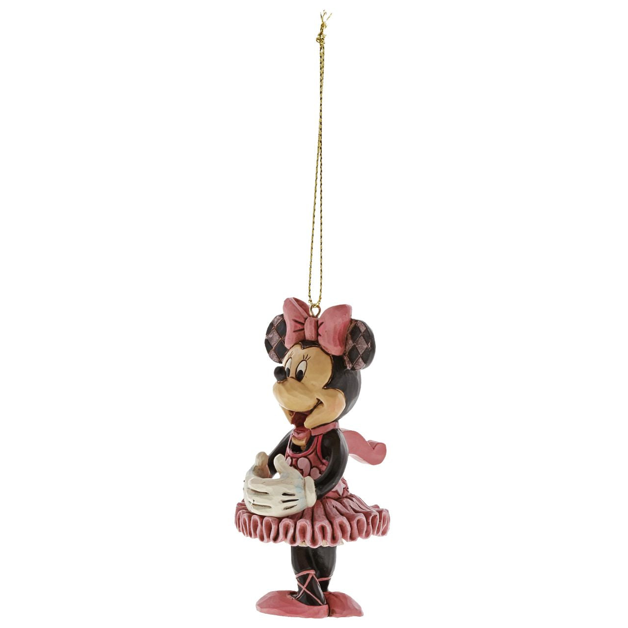 Disney Minnie Mouse Nutcracker Hanging Decoration  Minnie Mouse is ready to make her debut in the Christmas classic, The Nutcracker. Handcrafted and hand-painted, this timeless ornament features Jim Shore's signature folk art motifs and playful use of colour.