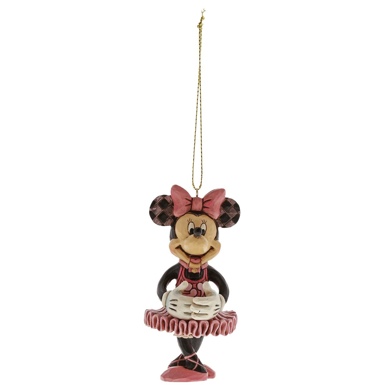 Disney Minnie Mouse Nutcracker Hanging Decoration  Minnie Mouse is ready to make her debut in the Christmas classic, The Nutcracker. Handcrafted and hand-painted, this timeless ornament features Jim Shore's signature folk art motifs and playful use of colour.