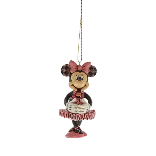 Disney Minnie Mouse Nutcracker Hanging Decoration  Minnie Mouse is ready to make her debut in the Christmas classic, The Nutcracker. Handcrafted and hand-painted, this timeless ornament features Jim Shore's signature folk art motifs and playful use of colour.