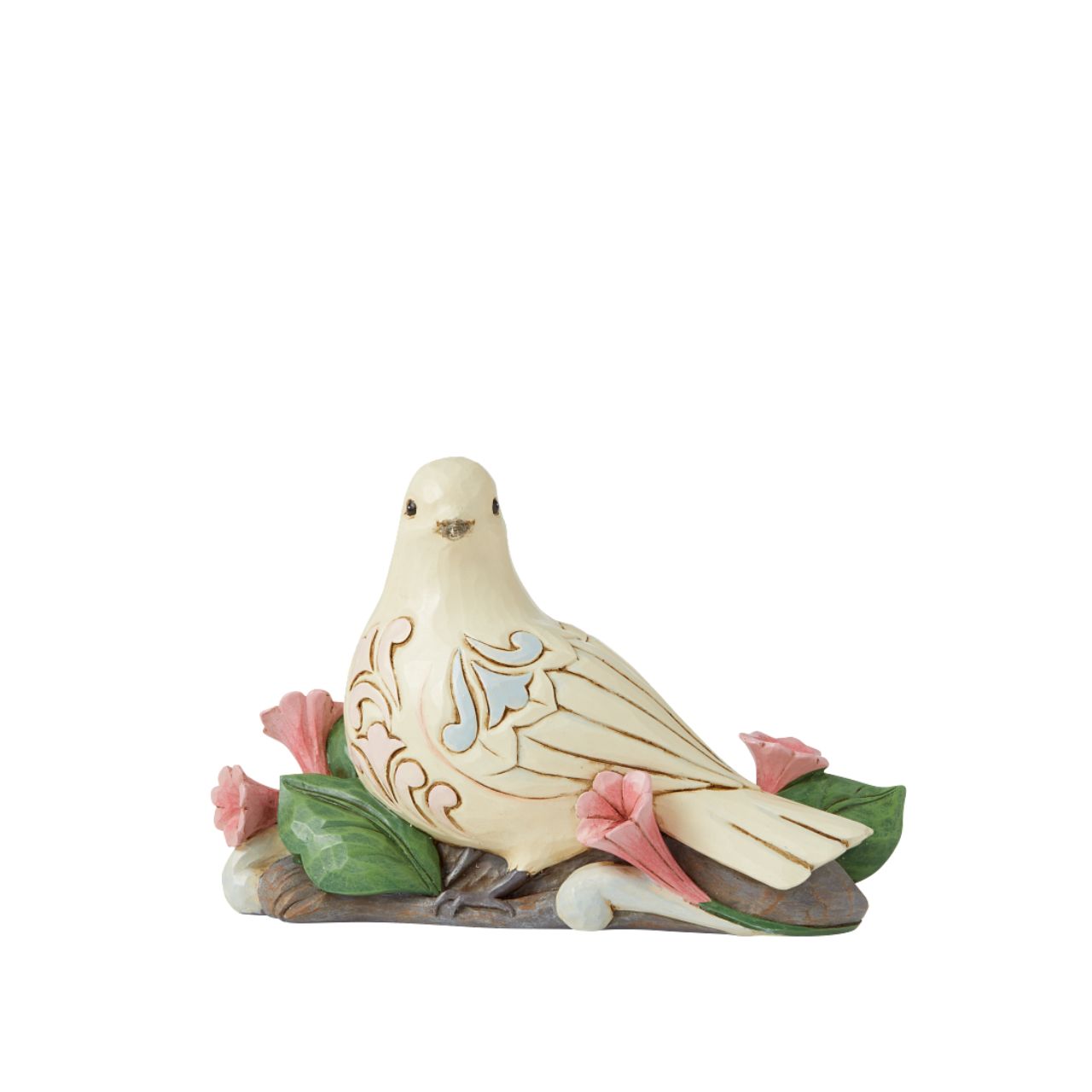 Jim Shore White Dove Figurine  "Peaceful Messenger" Birds are always a delight to watch. With alluring plumage and peaceful posture, they're often thought of as good omens and symbols of freedom. A Baltimore Oriole is the star of this Jim Shore piece, mesmerizing the eye with it's commanding presence.