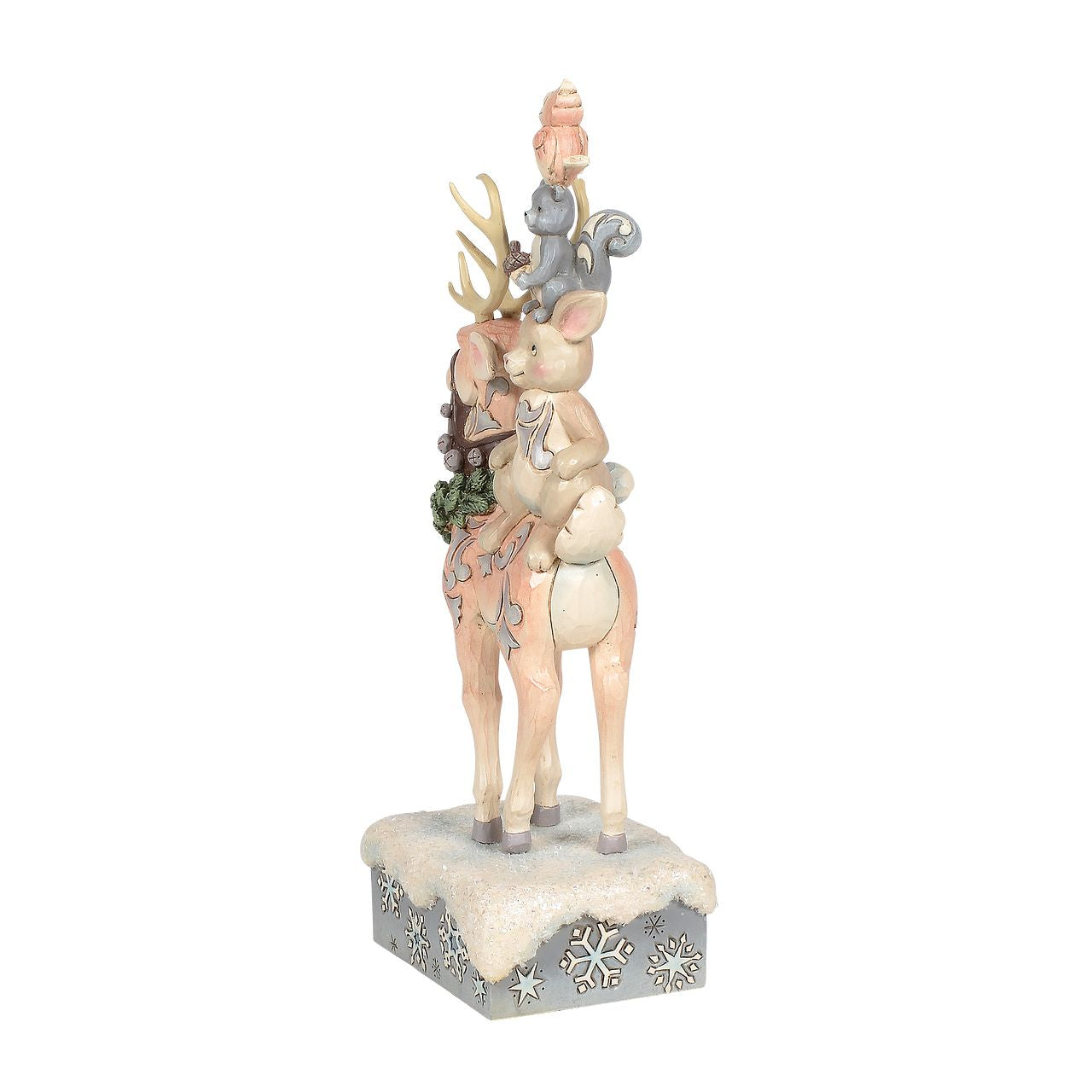 Jim Shore Heartwood Creek Winter Friends Make The Season Bright Stacked Animals  Designed by award winning artist and sculptor Jim Shore, White Woodland from Heartwood Creek celebrates the peaceful beauty of nature in a subtle palette of muted tones and gentle hues with hand crafted detail and Jim's unmistakable folk art style. 