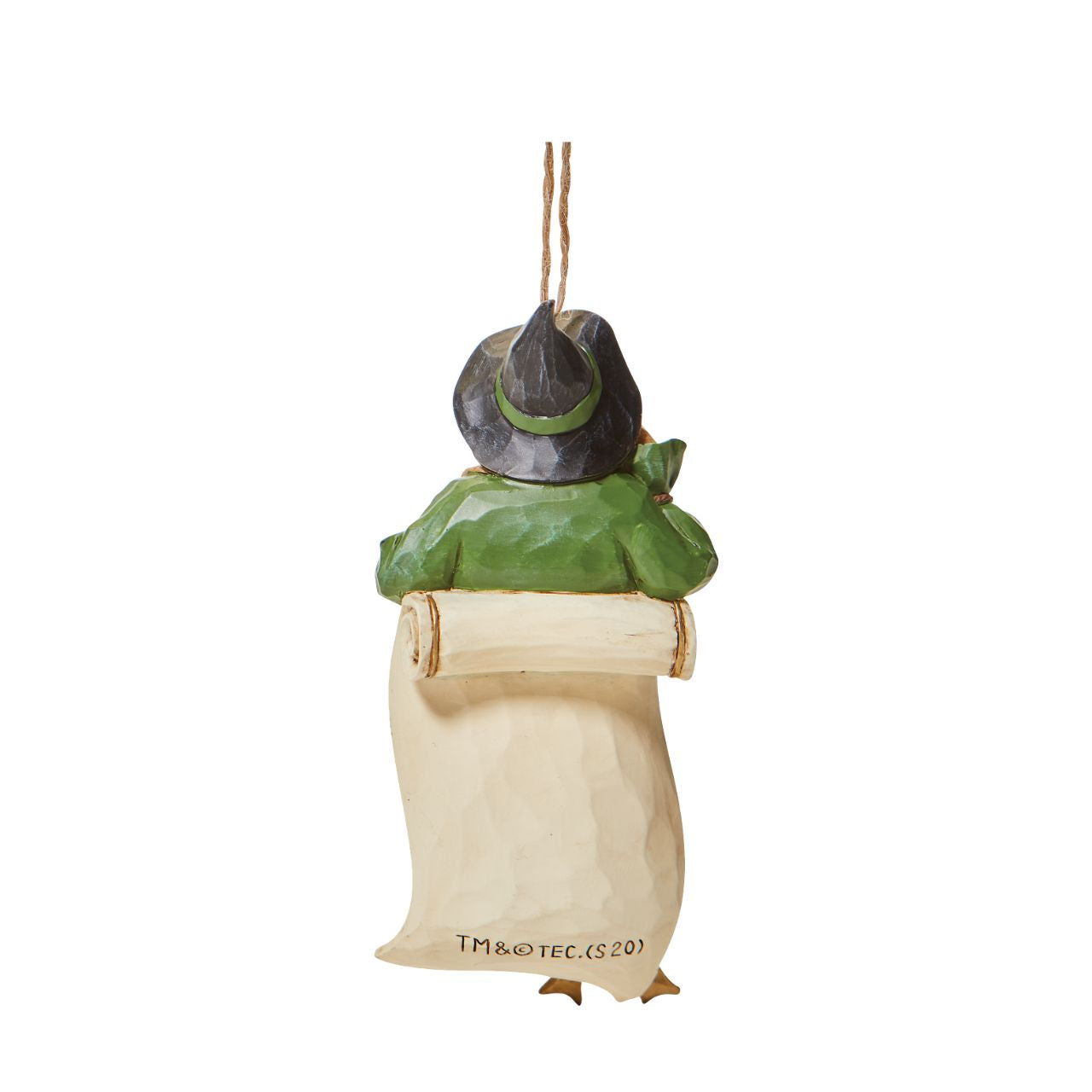 Jim Shore The Wizard of Oz Scarecrow Diploma Hanging Ornament  With a knowing tap to his head, an accomplished Scarecrow smiles from your tree. With a ribbon stamped diploma, it looks like this yellow brick road commuter finally got his wish this season. 