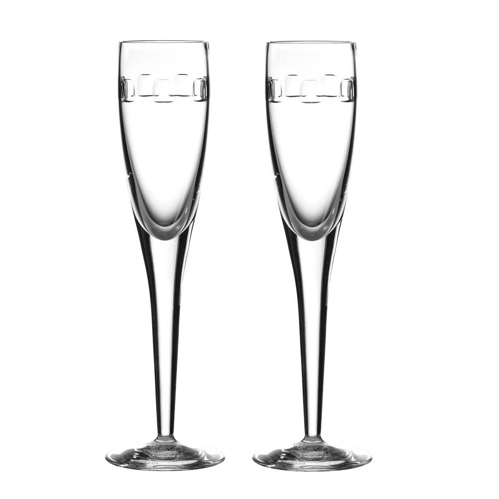 John Rocha Geo Champagne Flute by Waterford Pair