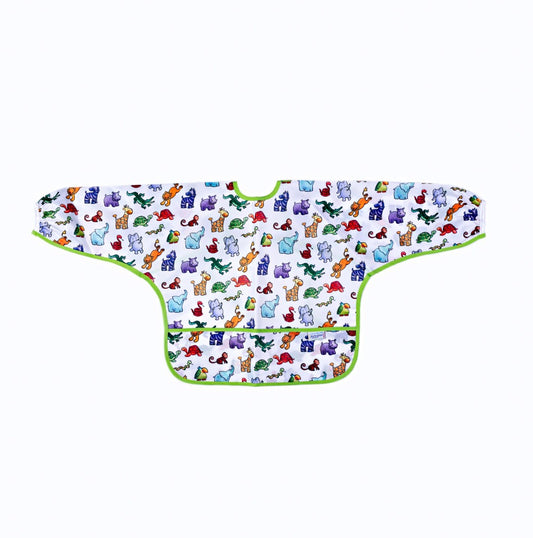 Martin Gulliver Jungle Friends Sleeved Bib  Make mealtimes an easy peasey clean up operation with these fantastic sleeved bibs. From the Martin Gulliver collection by Just 4 Kids.