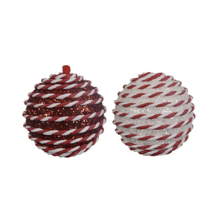 Kaemingk Christmas Foam Striped Baubles - Red White  Kaemingk surprises Christmas lovers all over the world with thousands of new innovative items each year.