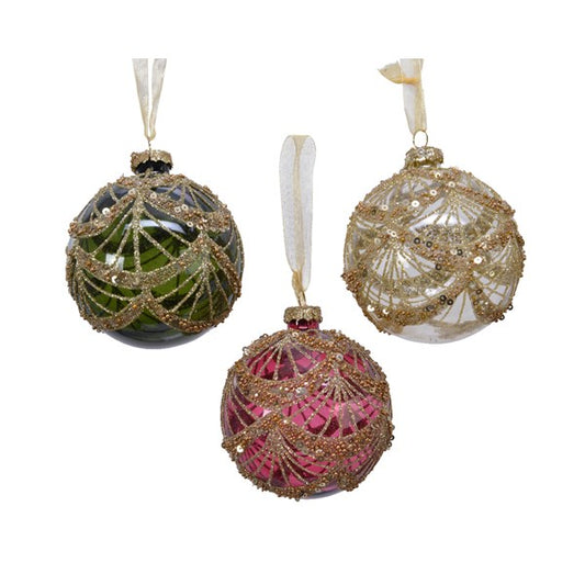 Kaemingk Christmas Glass Baubles Assorted 3 Colours  Kaemingk surprises Christmas lovers all over the world with thousands of new innovative items each year.