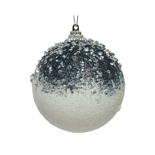 Kaemingk Christmas White & Blue Glitter Bauble  Kaemingk surprises Christmas lovers all over the world with thousands of new innovative items each year.