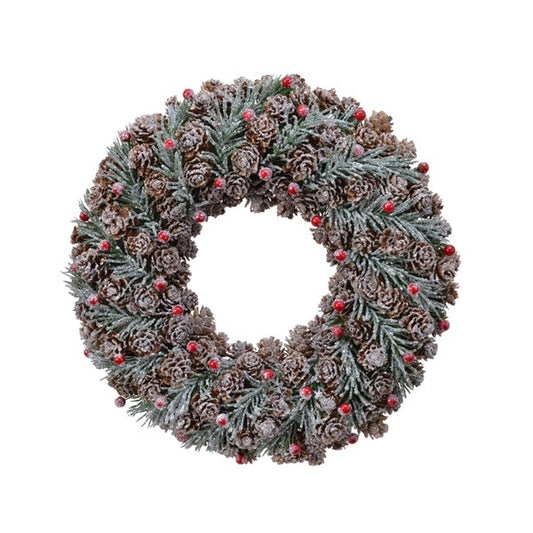 Kaemingk Christmas Wreath Pinecone Berries & Glitter  Kaemingk surprises Christmas lovers all over the world with thousands of new innovative items each year. They specialises in beautifully detailed Christmas Ornaments and holiday seasonal decor. The catchy collections are contemporary, attractive and of high quality.