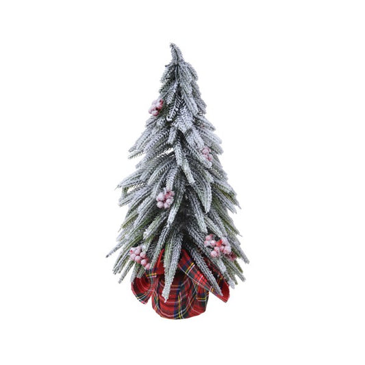 Kaemingk Mini Christmas Tree Snowy Red Berries - Indoor  Tartan Plaid Base  Kaemingk surprises Christmas lovers all over the world with thousands of new innovative items each year. They specialises in beautifully detailed Christmas Ornaments and holiday seasonal decor. The catchy collections are contemporary, attractive and of high quality.