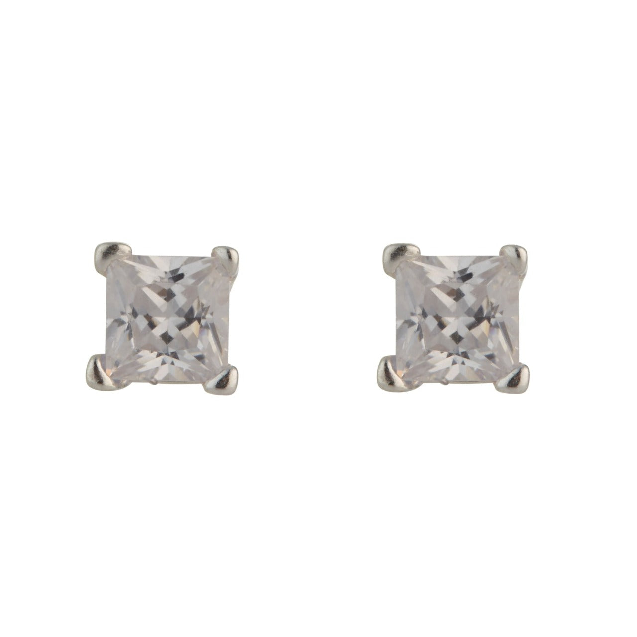 Crystal Stud Earrings by Kilkenny Silver   Sterling silver clear coloured crystal stone stud earring.