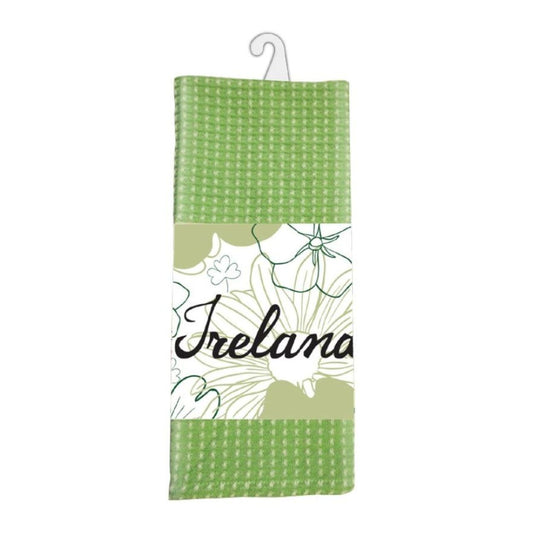 Kitchen Tea Towel Green Floral Avoca Flowers  A great Irish souvenir tea towel keepsake that can also be used everyday alongside hung up in your kitchen.