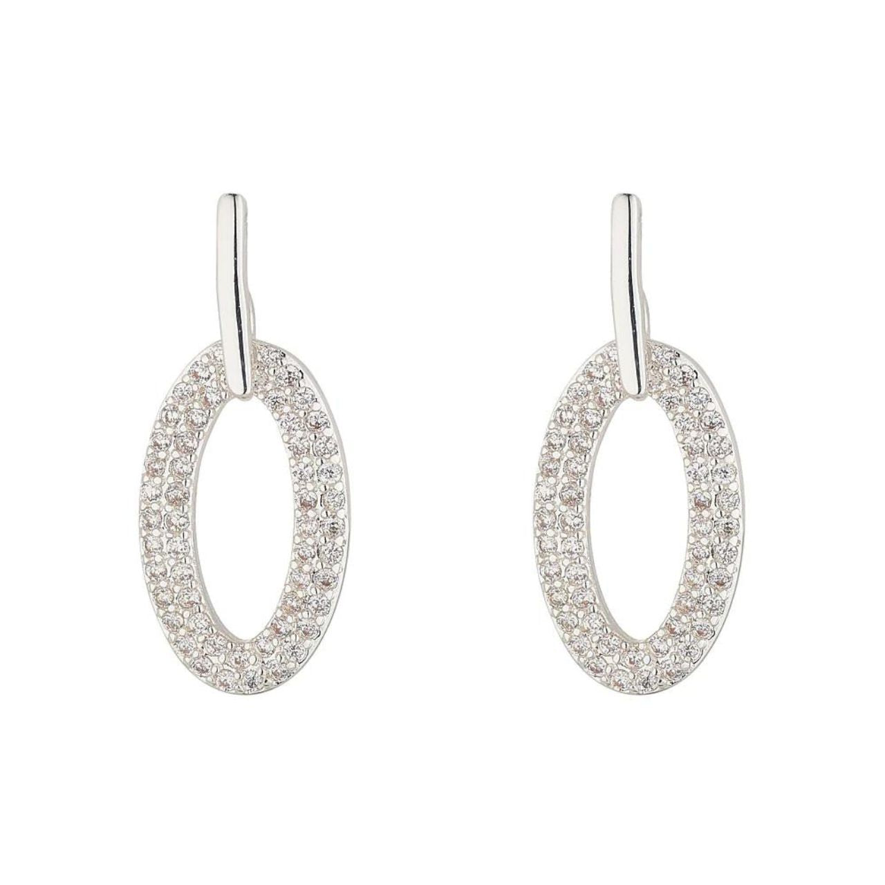 Silver Oval Drop Earrings by Knight & Day  These silver-plated oval drop earrings are a stylish and sophisticated choice to elevate any look.