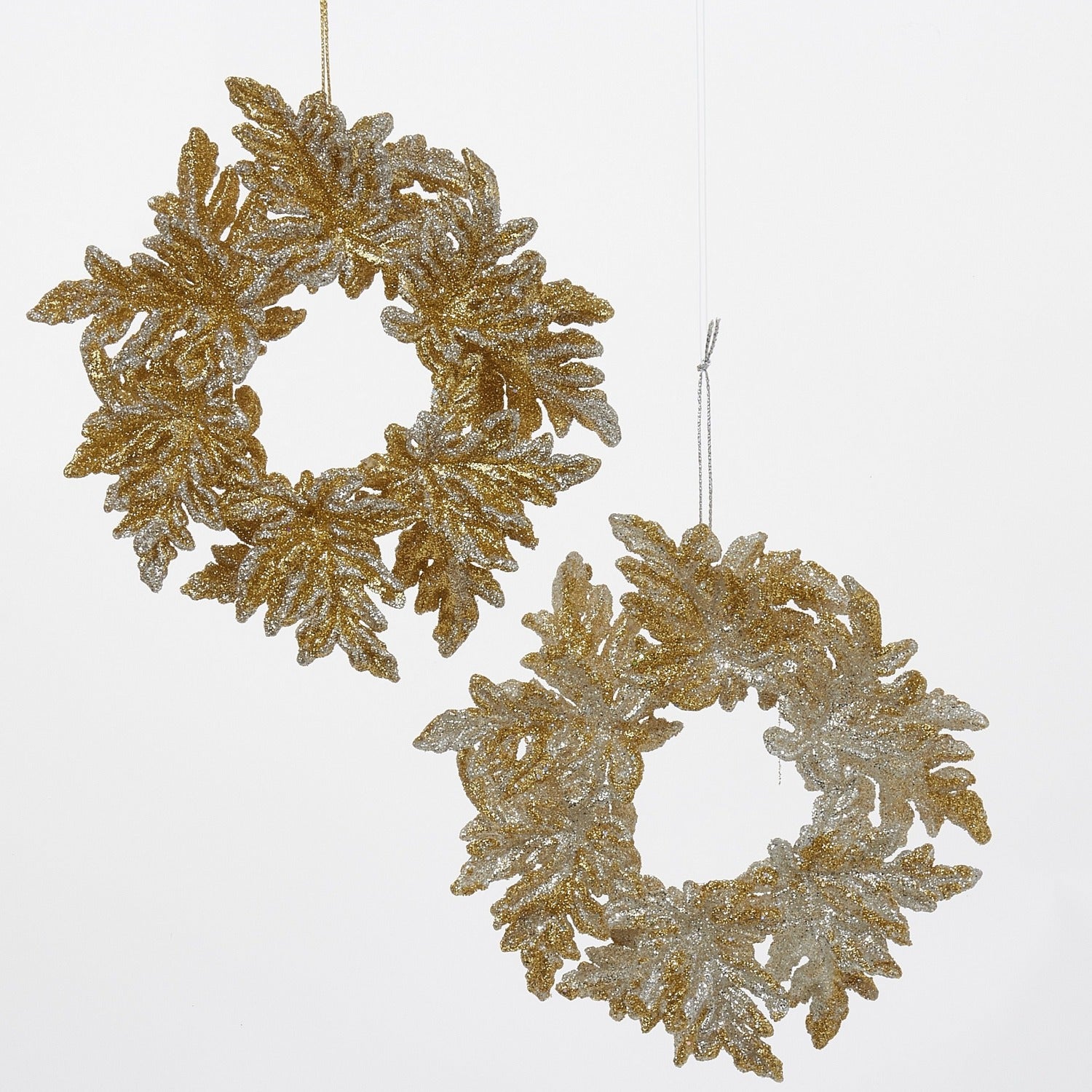 Kurt S Adler Christmas Wreath - Silver Accented With Gold