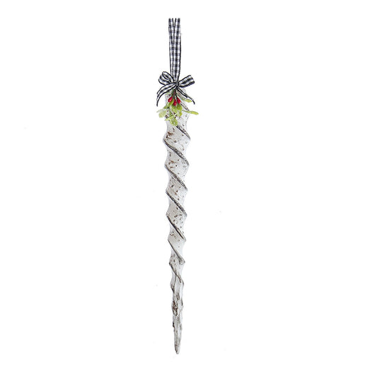 Kurt S Adler Distressed Icicle Christmas Ornaments - White