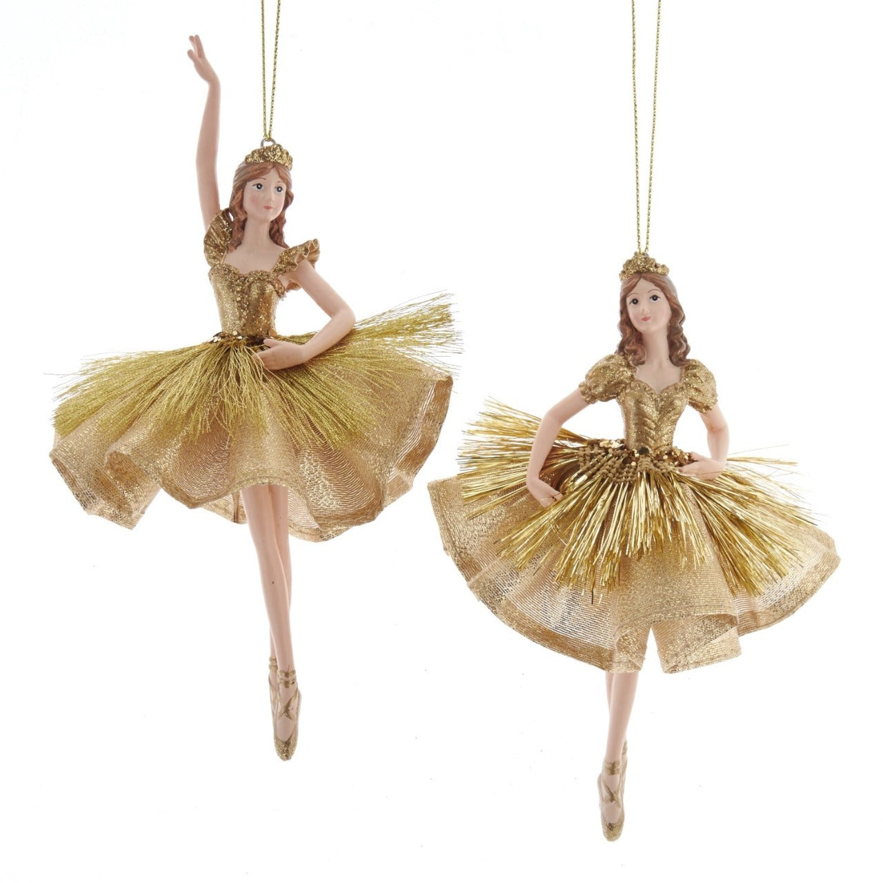 Kurt S Adler Gold Ballerina Christmas Ornament - Low Arm